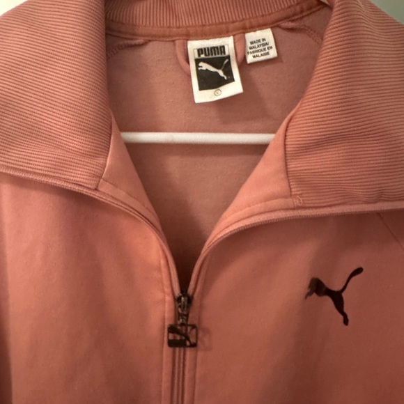 Puma Women's Pink/Maroon Stripe Jacket High Neck Althletic Jacket - Picture 4 of 5